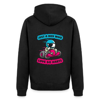 Aller karting karting karting kart driver mignon - Veste à capuche bio Premium Unisexe - noir - Dos - Nico (187cm)