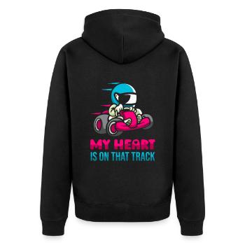 Aller karting karting karting kart driver mignon - Veste à capuche bio Premium Unisexe - noir - Dos - Nico (187cm)