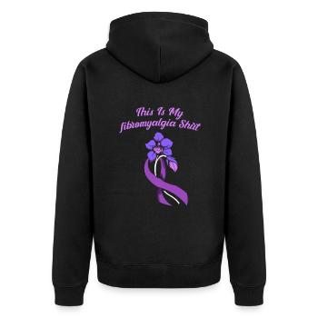 Fibromyalgie Rhumatisme mignon - Veste à capuche bio Premium Unisexe - noir - Dos - Nico (187cm)