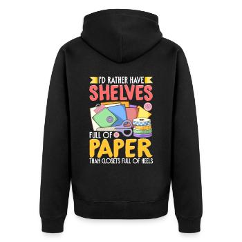 Scrapbooking Scrapbooker - Unisex Premium Bio Zip Hoodie - Schwarz - Hinten - Nico (187cm)