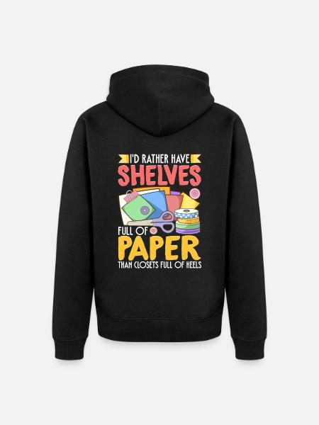 Scrapbooking Scrapbooker - Unisex Premium Organic Zip Hoodie - black