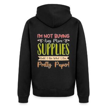 Scrapbooking Scrapbooker - Unisex Premium Bio Zip Hoodie - Schwarz - Hinten - Nico (187cm)