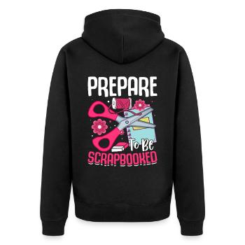 Scrapbooking Scrapbooker - Unisex Premium Bio Zip Hoodie - Schwarz - Hinten - Nico (187cm)