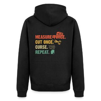 Scrapbooking Scrapbooker - Unisex Premium Bio Zip Hoodie - Schwarz - Hinten - Nico (187cm)