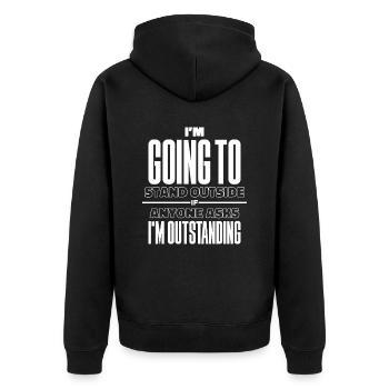 Schwarzer Humor Witzig - Unisex Premium Bio Zip Hoodie - Schwarz - Hinten - Nico (187cm)