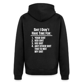 Schwarzer Humor Witzig - Unisex Premium Bio Zip Hoodie - Schwarz - Hinten - Nico (187cm)