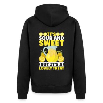 Lemonade Lemonade stand - Unisex Premium Organic Zip Hoodie - black - Back - Nico (187cm)