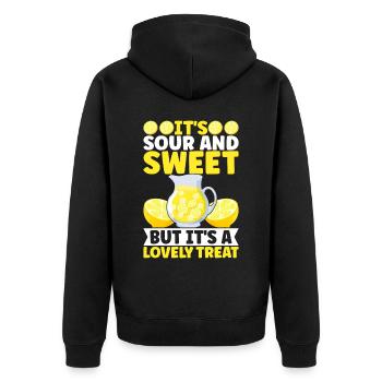 Lemonade Lemonade stand - Unisex Premium Organic Zip Hoodie - black - Back - Nico (187cm)