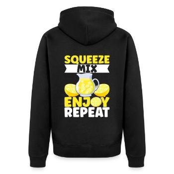 Lemonade Lemonade stand - Unisex Premium Organic Zip Hoodie - black - Back - Nico (187cm)