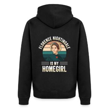 Krankenschwester Florence Nightingale Medizinische - Unisex Premium Bio Zip Hoodie - Schwarz - Hinten - Nico (187cm)