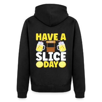 Limonade Limonadenstand - Unisex Premium Bio Zip Hoodie - Schwarz - Hinten - Nico (187cm)