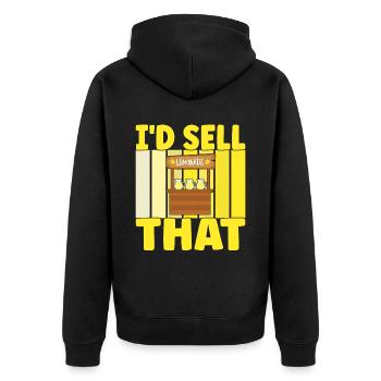 Limonade Limonadenstand - Unisex Premium Bio Zip Hoodie - Schwarz - Hinten - Nico (187cm)