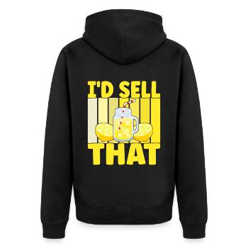 Lemonade Lemonade stand - Unisex Premium Organic Zip Hoodie - black - Back - Nico (187cm)
