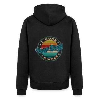 Job Profession Work Four-day week Office - Unisex Premium Organic Zip Hoodie - black - Back - Nico (187cm)