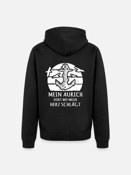 Aurich Sprüche Auricher Spruch - Unisex Premium Bio Zip Hoodie - Schwarz
