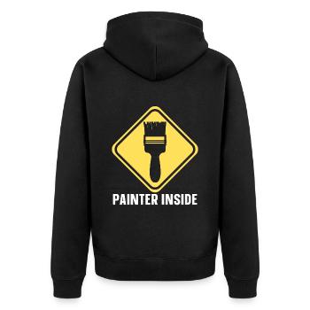 Painter Inside Craftsmanship Paint Brush Painting - Unisex Premium Bio Zip Hoodie - Schwarz - Hinten - Nico (187cm)