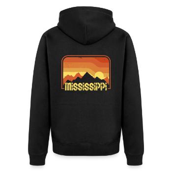 Mississippi - Unisex Premium Bio Zip Hoodie - Schwarz - Hinten - Nico (187cm)