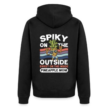 Ananas Mama Hallo Sommer Mutterschaft Muttertag - Unisex Premium Bio Zip Hoodie - Schwarz - Hinten - Nico (187cm)