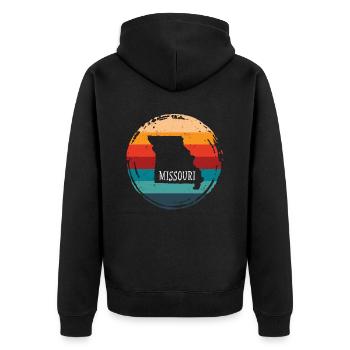 Missouri - Unisex Premium Bio Zip Hoodie - Schwarz - Hinten - Nico (187cm)