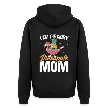 Pineapple Mom Hello Summer Motherhood Mothers Day - Unisex Premium Organic Zip Hoodie - black - Back - Nico (187cm)