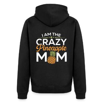Pineapple Mom Hello Summer Motherhood Mothers Day - Unisex Premium Organic Zip Hoodie - black - Back - Nico (187cm)