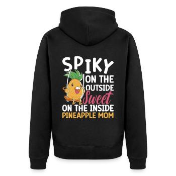 Ananas Mama Hallo Sommer Mutterschaft Muttertag - Unisex Premium Bio Zip Hoodie - Schwarz - Hinten - Nico (187cm)