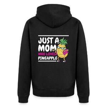 Pineapple Mom Hello Summer Motherhood Mothers Day - Unisex Premium Organic Zip Hoodie - black - Back - Nico (187cm)