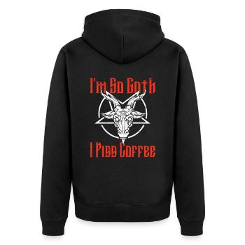 Satan Beelzebub Devil Gothic Pentagram Mystical - Unisex Premium Organic Zip Hoodie - black - Back - Nico (187cm)