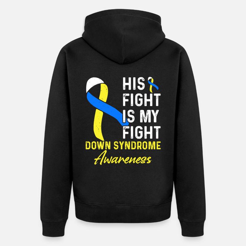 Down-syndrom Bewusstsein - Unisex Premium Bio Zip Hoodie - Schwarz