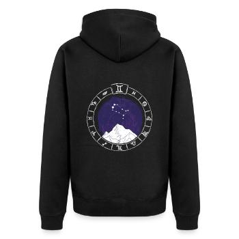 Zodiac sign Gemini - Zodiac sign - Birth - Unisex Premium Organic Zip Hoodie - black - Back - Nico (187cm)