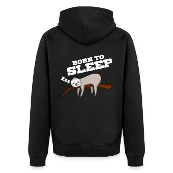 Sleeping Sloth Sleep Sleep Shirt - Unisex Premium Organic Zip Hoodie - black - Back - Nico (187cm)