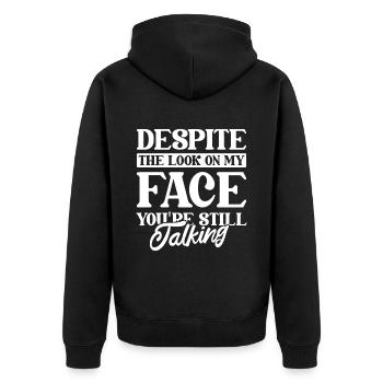 Black humor rude - Unisex Premium Organic Zip Hoodie - black - Back - Nico (187cm)