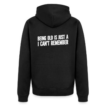 Schwarzer Humor Witzig - Unisex Premium Bio Zip Hoodie - Schwarz - Hinten - Nico (187cm)