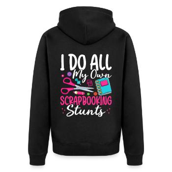 Scrapbooker - Unisex Premium Bio Zip Hoodie - Schwarz - Hinten - Nico (187cm)