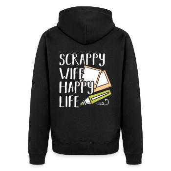Scrapbooking Scrapbooker - Unisex Premium Bio Zip Hoodie - Schwarz - Hinten - Nico (187cm)