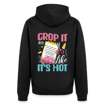Scrapbooking Scrapbooker - Unisex Premium Bio Zip Hoodie - Schwarz - Hinten - Nico (187cm)