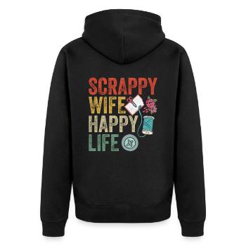 Scrapbooking Scrapbooker - Unisex Premium Bio Zip Hoodie - Schwarz - Hinten - Nico (187cm)