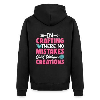 Handwerker - Unisex Premium Bio Zip Hoodie - Schwarz - Hinten - Nico (187cm)