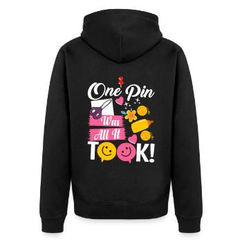 Scrapbooking Scrapbooker - Unisex Premium Bio Zip Hoodie - Schwarz - Hinten - Nico (187cm)