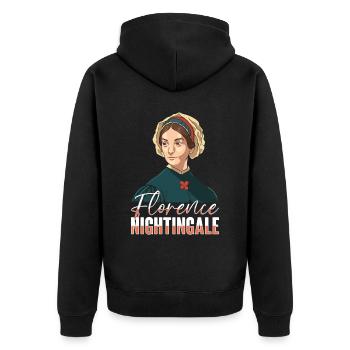 Krankenschwester Florence Nightingale Medizinische - Unisex Premium Bio Zip Hoodie - Schwarz - Hinten - Nico (187cm)