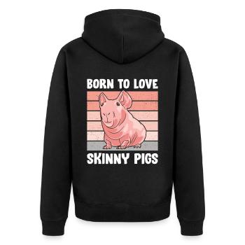 Cochon d’Inde sans poils Cochon maigre - Veste à capuche bio Premium Unisexe - noir - Dos - Nico (187cm)