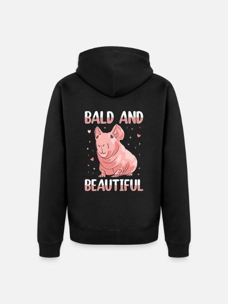 Haarloses Meerschweinchen Dünnes Schweinchen - Premium økologisk unisex-hættejakke - sort