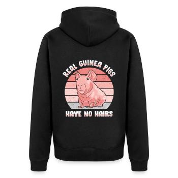 Cochon d’Inde sans poils Cochon maigre - Veste à capuche bio Premium Unisexe - noir - Dos - Nico (187cm)
