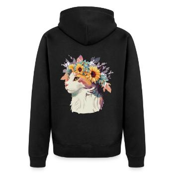 Mignon turc Van Cat Tournesol Race Pet Kitte - Veste à capuche bio Premium Unisexe - noir - Dos - Nico (187cm)