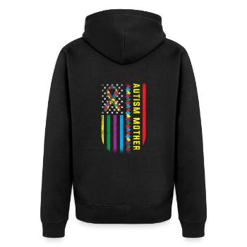 Autism Awareness Acceptance Choose Kindness - Unisex Premium Organic Zip Hoodie - black - Back - Nico (187cm)
