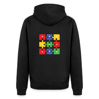 Autism Awareness Acceptance Choose Kindness - Unisex Premium Organic Zip Hoodie - black - Back - Nico (187cm)
