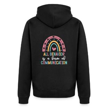 Autism Awareness Acceptance Choose Kindness - Unisex Premium Organic Zip Hoodie - black - Back - Nico (187cm)