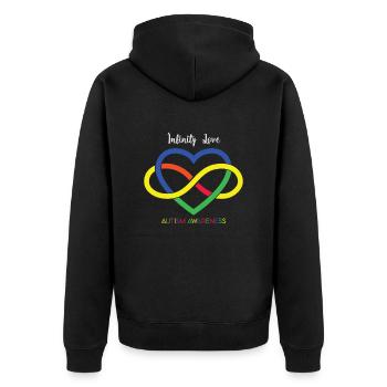Autism Awareness Acceptance Choose Kindness - Unisex Premium Organic Zip Hoodie - black - Back - Nico (187cm)