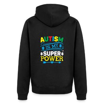 Autism Awareness Acceptance Choose Kindness - Unisex Premium Organic Zip Hoodie - black - Back - Nico (187cm)