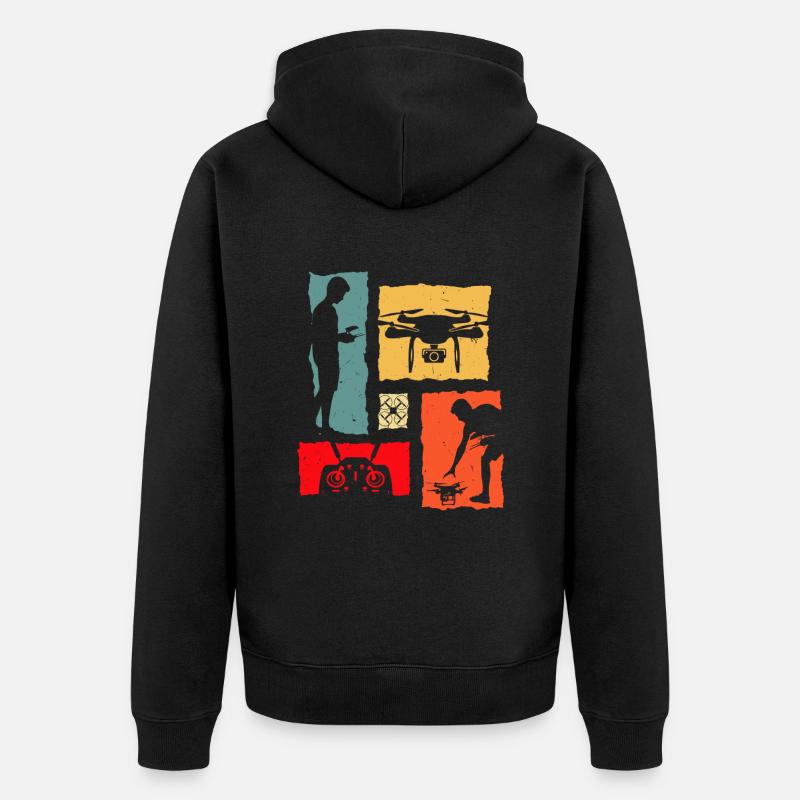 Drone Rétro - Veste à capuche bio Premium Unisexe - noir